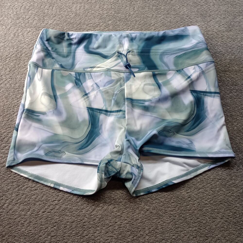 Outdoor Voices Swim Shorts XXL Blue Green Wide Band UPF 50+